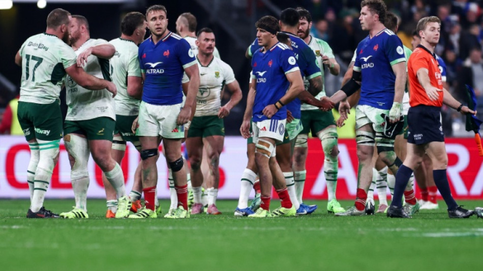 Rugby: la France encore battue par l'Afrique du Sud, deux ans après le cauchemar du quart de finale