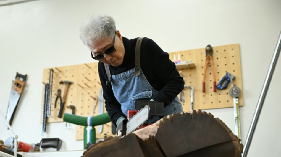 South Korea's chainsaw artist carves a name for herself at 91